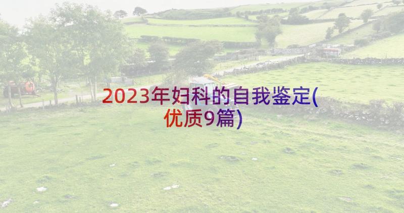 2023年妇科的自我鉴定(优质9篇)