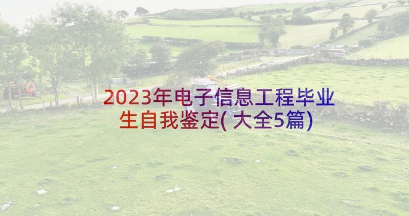 2023年电子信息工程毕业生自我鉴定(大全5篇)