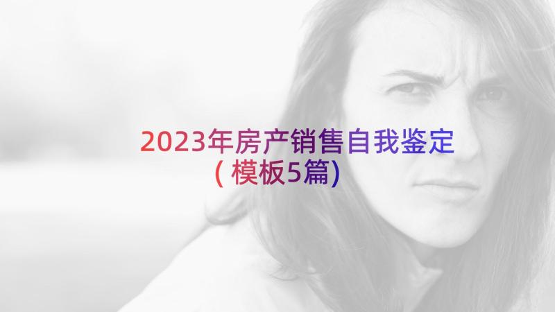 2023年房产销售自我鉴定(模板5篇)