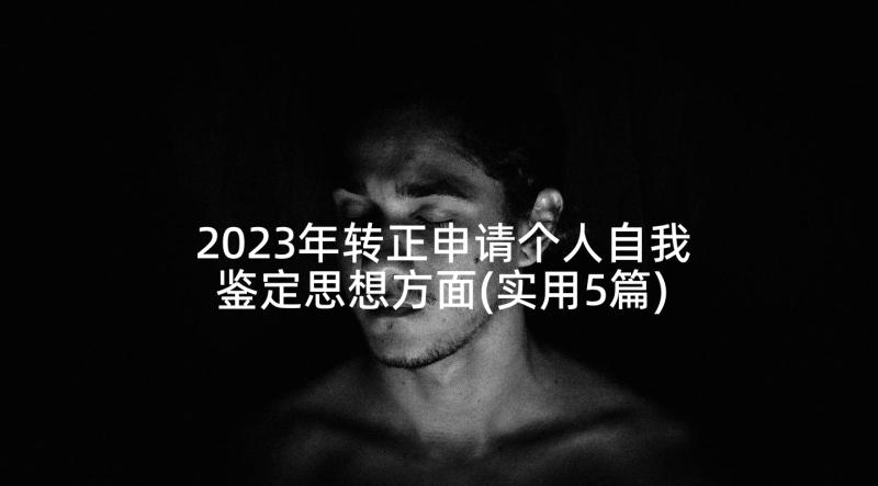 2023年转正申请个人自我鉴定思想方面(实用5篇)