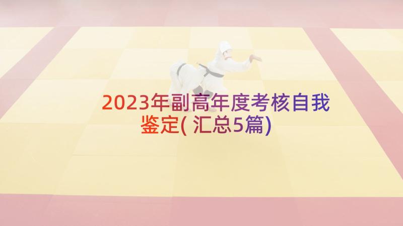 2023年副高年度考核自我鉴定(汇总5篇)