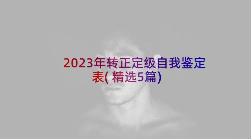 2023年转正定级自我鉴定表(精选5篇)