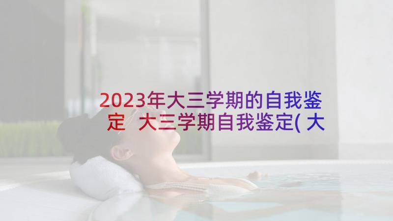 2023年大三学期的自我鉴定 大三学期自我鉴定(大全5篇)