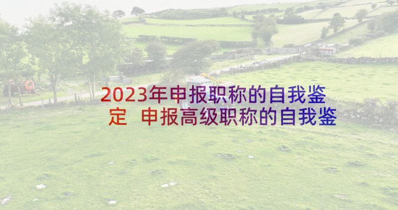 2023年申报职称的自我鉴定 申报高级职称的自我鉴定(精选5篇)