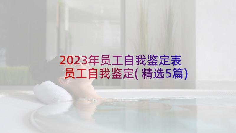2023年员工自我鉴定表 员工自我鉴定(精选5篇)
