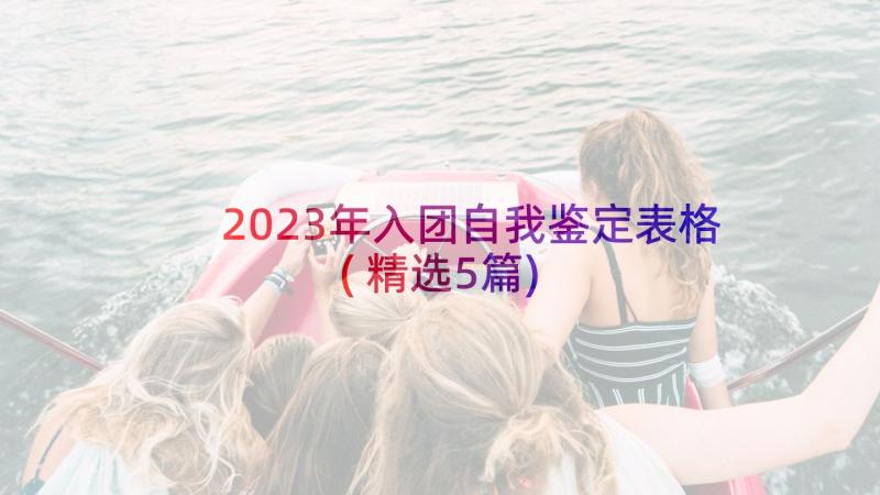 2023年入团自我鉴定表格(精选5篇)