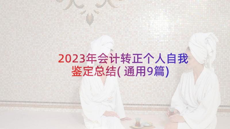 2023年会计转正个人自我鉴定总结(通用9篇)