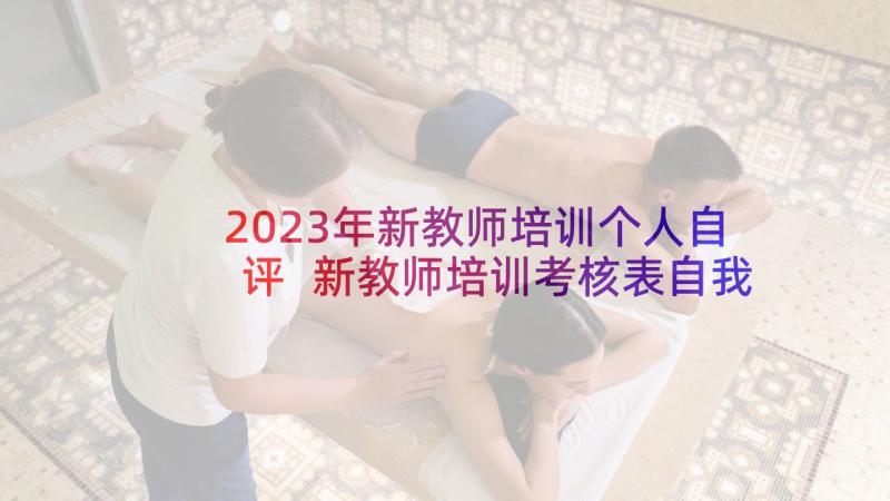 2023年新教师培训个人自评 新教师培训考核表自我鉴定(大全5篇)