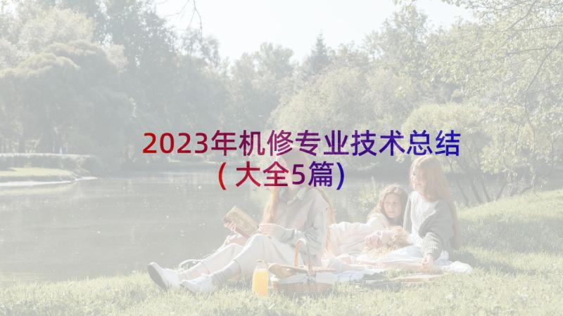 2023年机修专业技术总结(大全5篇)