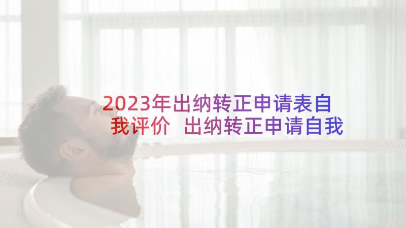 2023年出纳转正申请表自我评价 出纳转正申请自我鉴定(大全5篇)