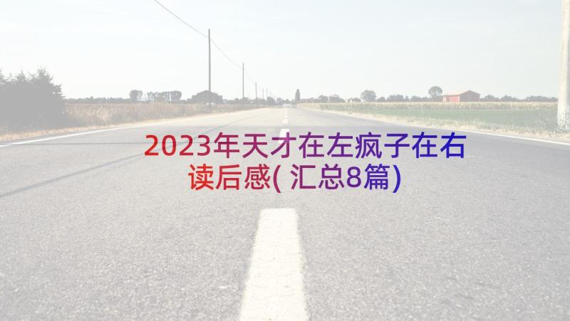 2023年天才在左疯子在右读后感(汇总8篇)