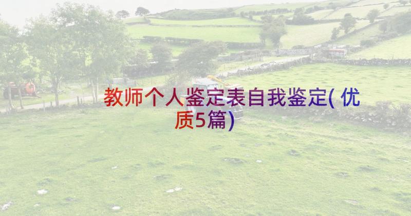 教师个人鉴定表自我鉴定(优质5篇)