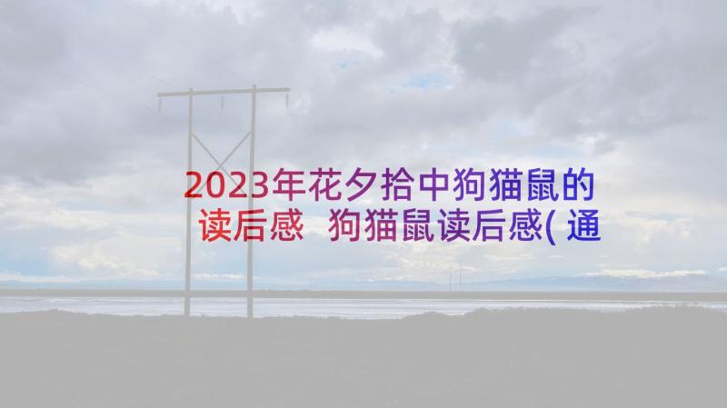 2023年花夕拾中狗猫鼠的读后感 狗猫鼠读后感(通用10篇)