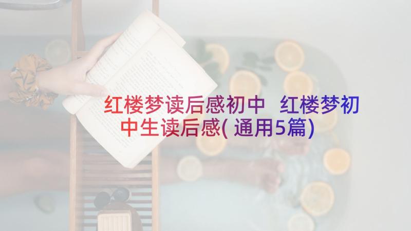 红楼梦读后感初中 红楼梦初中生读后感(通用5篇)