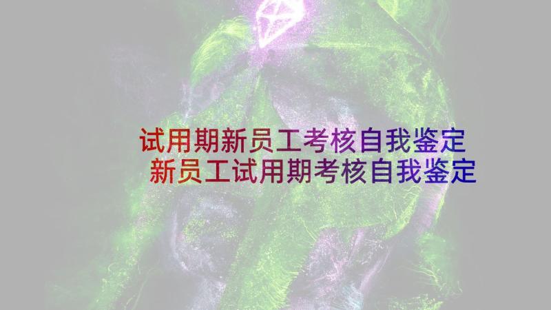 试用期新员工考核自我鉴定 新员工试用期考核自我鉴定(精选6篇)