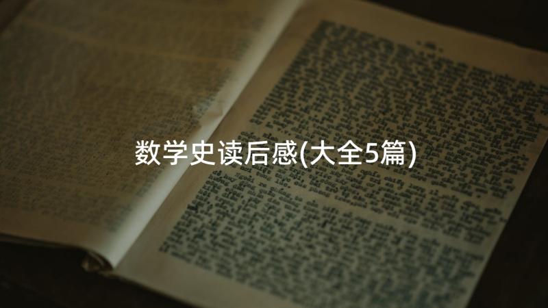 数学史读后感(大全5篇)