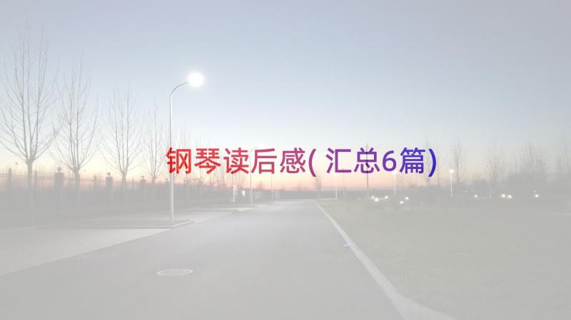 钢琴读后感(汇总6篇)