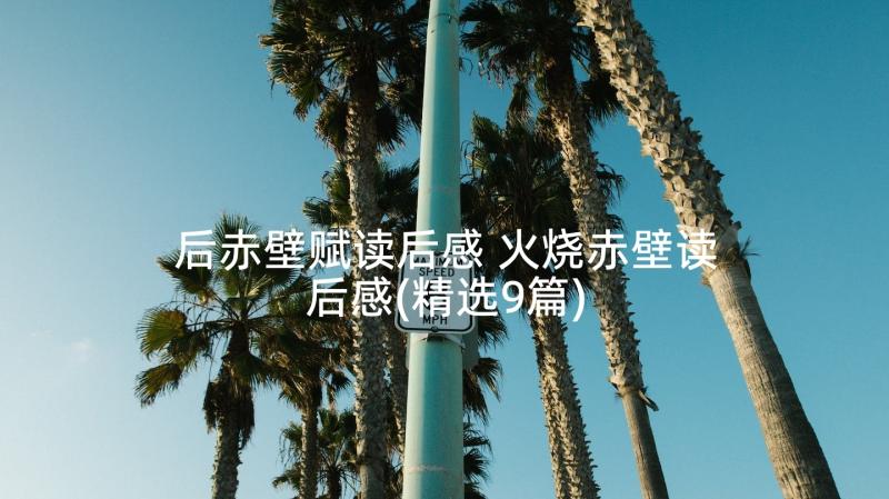 后赤壁赋读后感 火烧赤壁读后感(精选9篇)