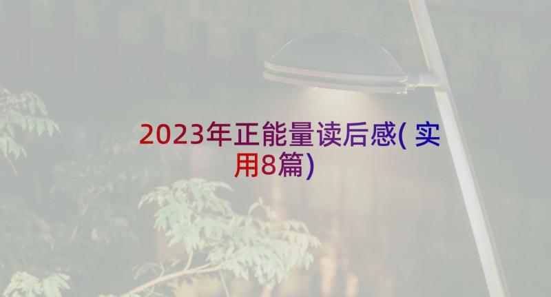 2023年正能量读后感(实用8篇)