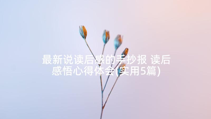 最新说读后感的手抄报 读后感悟心得体会(实用5篇)