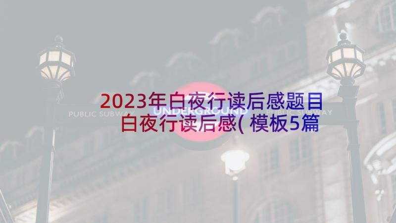 2023年白夜行读后感题目 白夜行读后感(模板5篇)