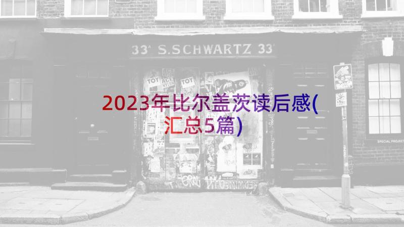 2023年比尔盖茨读后感(汇总5篇)