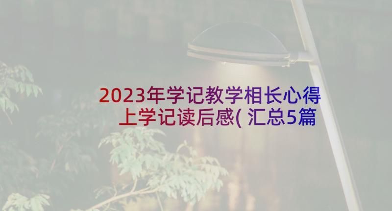 2023年学记教学相长心得 上学记读后感(汇总5篇)