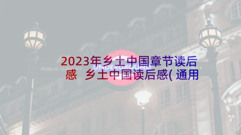 2023年乡土中国章节读后感 乡土中国读后感(通用10篇)