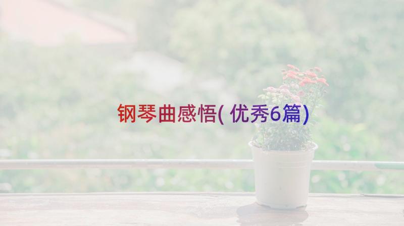 钢琴曲感悟(优秀6篇)