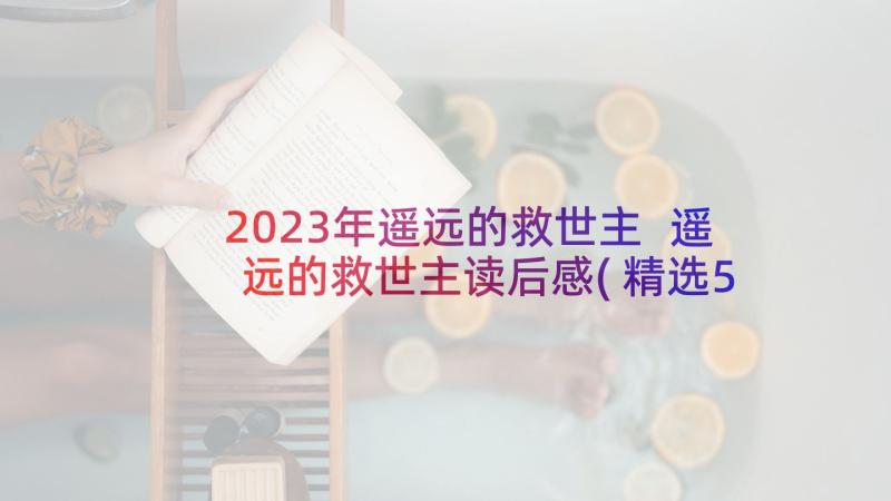 2023年遥远的救世主 遥远的救世主读后感(精选5篇)