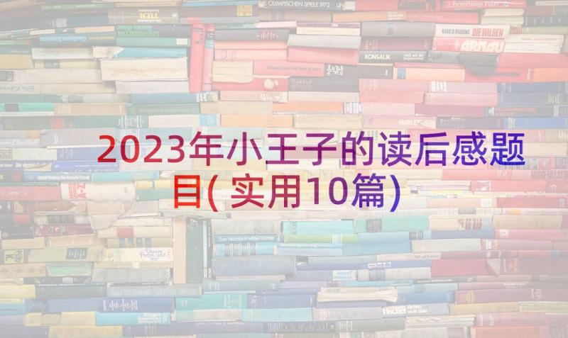 2023年小王子的读后感题目(实用10篇)