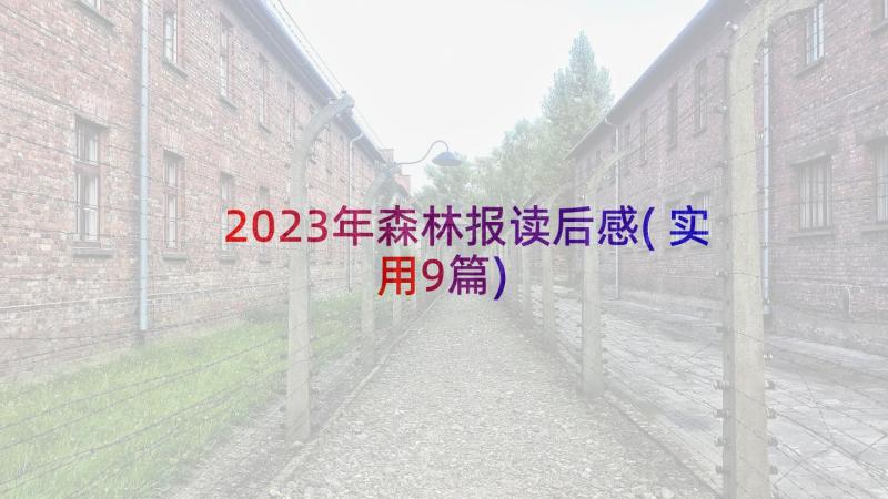 2023年森林报读后感(实用9篇)