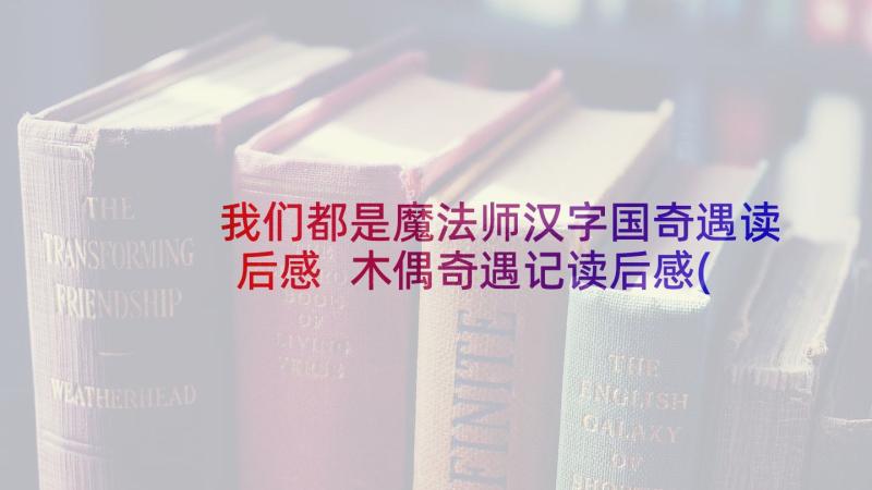 我们都是魔法师汉字国奇遇读后感 木偶奇遇记读后感(优秀5篇)