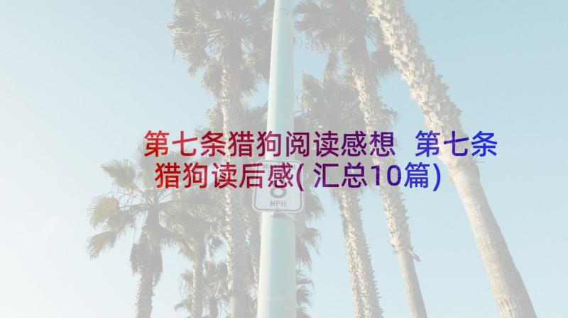 第七条猎狗阅读感想 第七条猎狗读后感(汇总10篇)