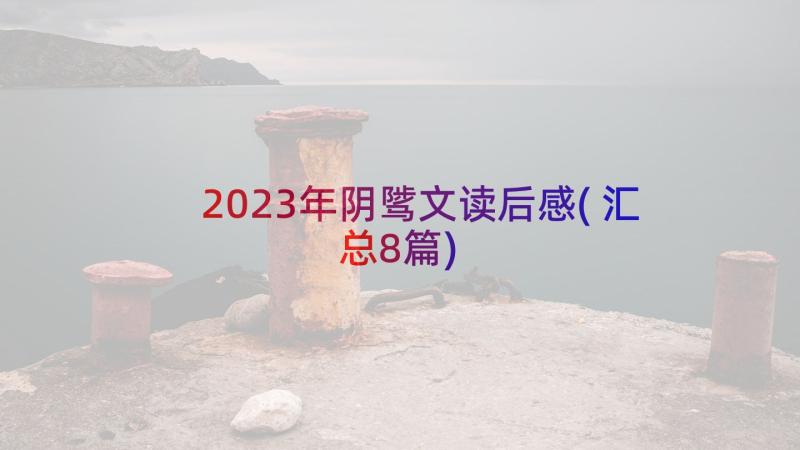 2023年阴骘文读后感(汇总8篇)