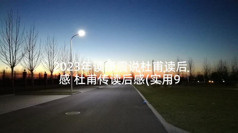 2023年读康震说杜甫读后感 杜甫传读后感(实用9篇)