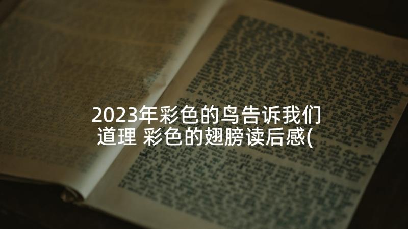 2023年彩色的鸟告诉我们道理 彩色的翅膀读后感(汇总9篇)