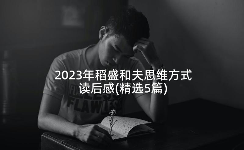 2023年稻盛和夫思维方式读后感(精选5篇)
