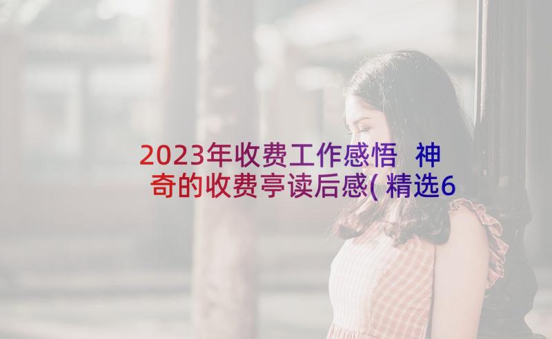 2023年收费工作感悟 神奇的收费亭读后感(精选6篇)