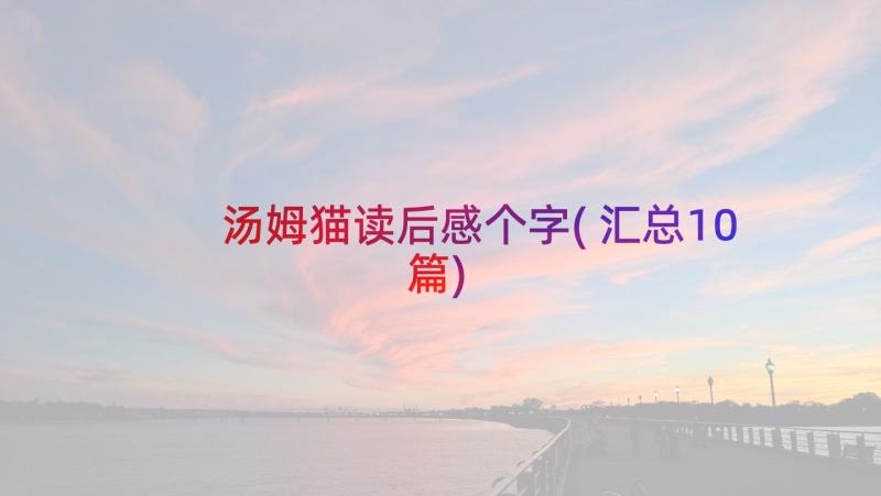 汤姆猫读后感个字(汇总10篇)