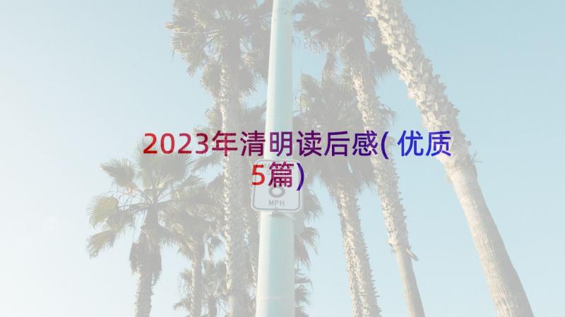 2023年清明读后感(优质5篇)