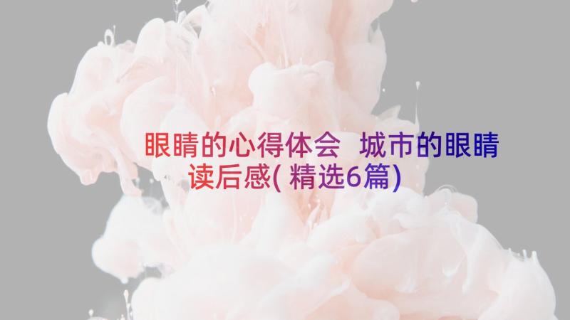 眼睛的心得体会 城市的眼睛读后感(精选6篇)