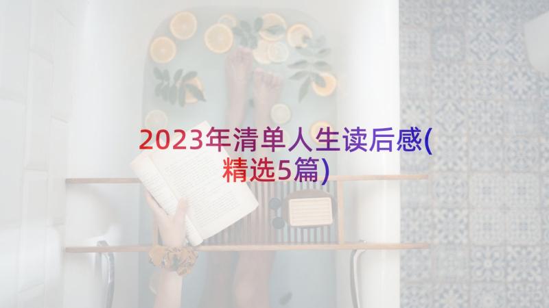 2023年清单人生读后感(精选5篇)