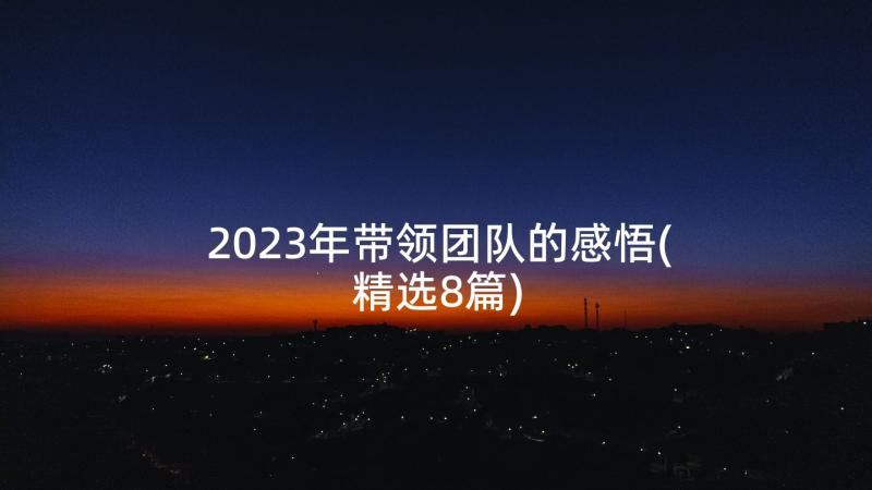 2023年带领团队的感悟(精选8篇)