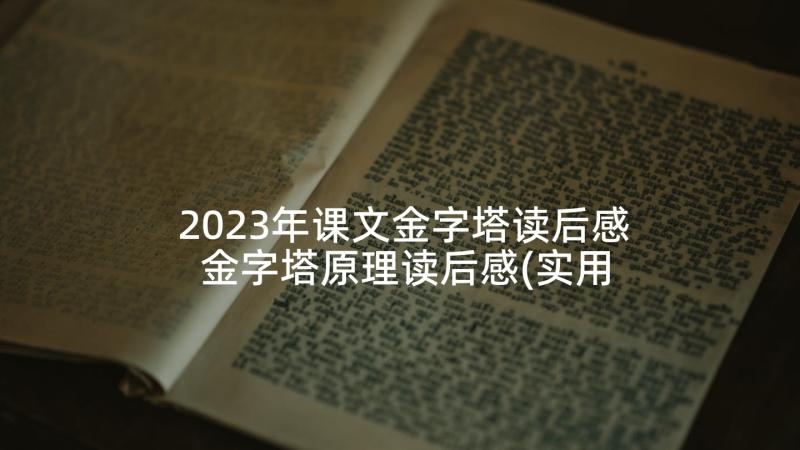 2023年课文金字塔读后感 金字塔原理读后感(实用6篇)