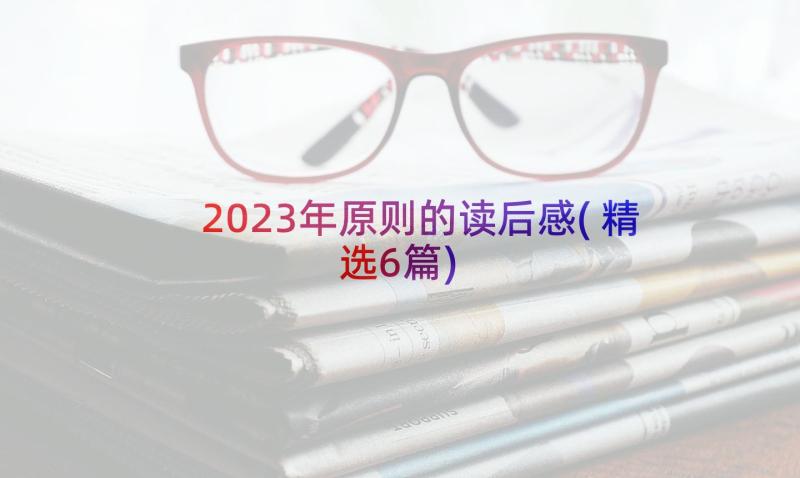 2023年原则的读后感(精选6篇)