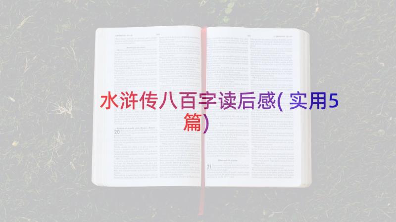 水浒传八百字读后感(实用5篇)