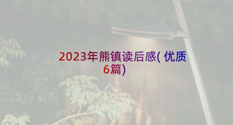 2023年熊镇读后感(优质6篇)