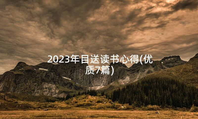 2023年目送读书心得(优质7篇)