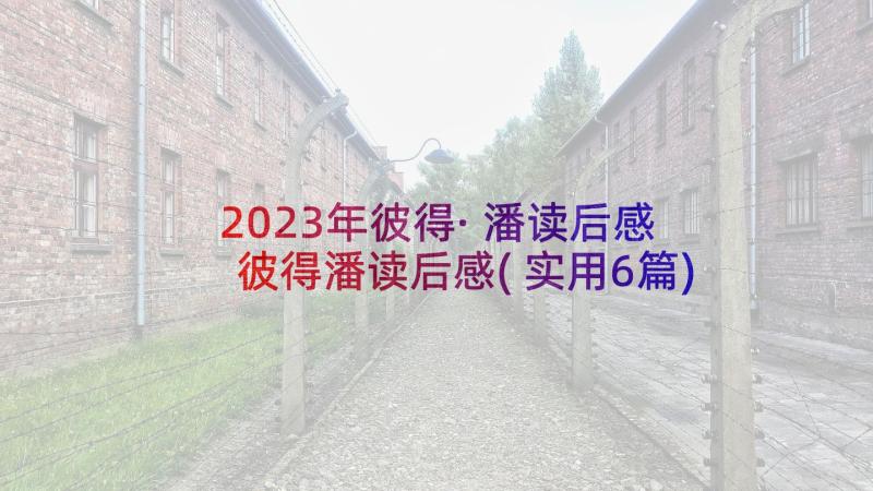 2023年彼得·潘读后感 彼得潘读后感(实用6篇)